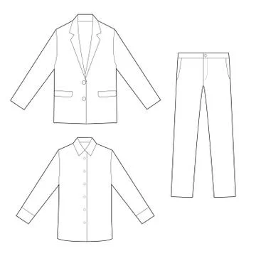 Fashion flat technical drawing vector template5 스톡 일러스트
