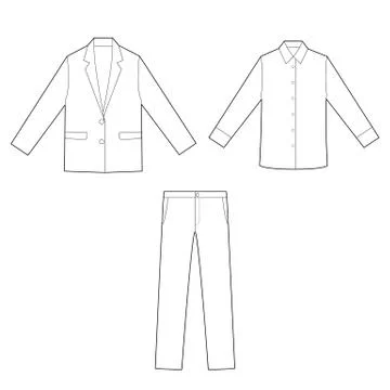 Fashion flat technical drawing vector template 스톡 일러스트
