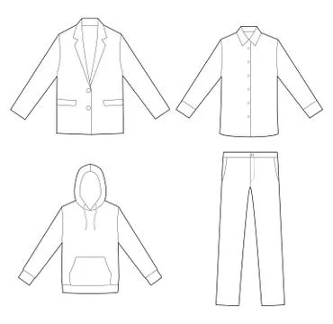 Fashion flat technical drawing vector template3 Illustrazione stock
