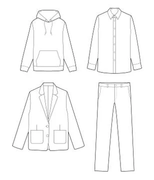 Fashion flat technical drawing vector template2 Stock Illustration