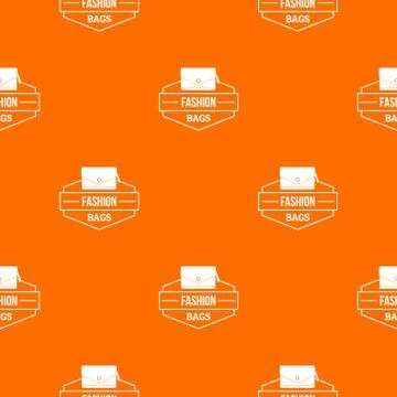 Fashion handbag pattern vector orange Stock Illustration