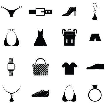 Fashion icon set Stock Illustration