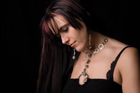 Fashion model - looking down Stock Photos