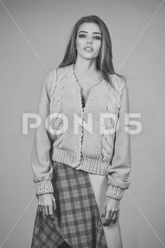 Fashion model pose in studio, beauty. Stock Photos