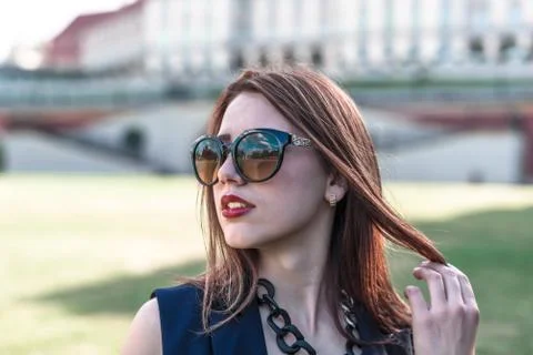 Fashion model posing in a bra Foto stock