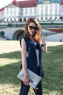 Fashion model posing in a bra Stock Photos