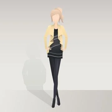 Fashion model posing Stock Illustration