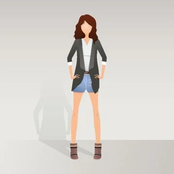 A fashion model posing Stock Illustration