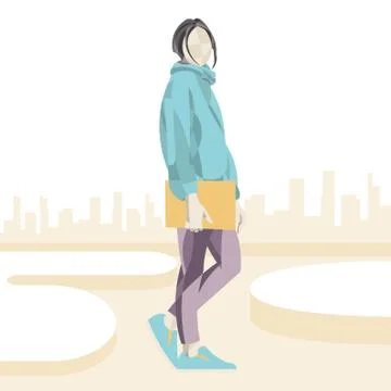 Fashion model posing Stock Illustration