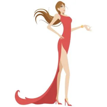 Fashion model posing Stock Illustration