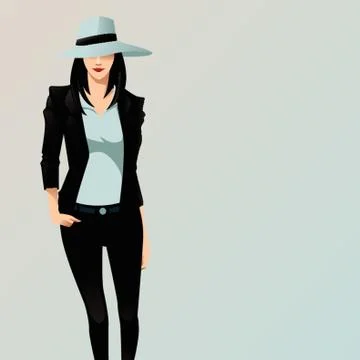 Fashion model posing Stock Illustration