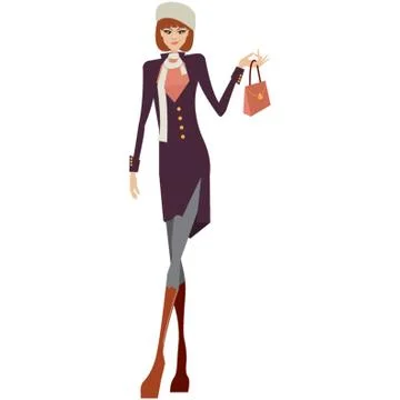 Fashion model posing Stock Illustration