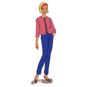 Fashion model posing Stock Illustration