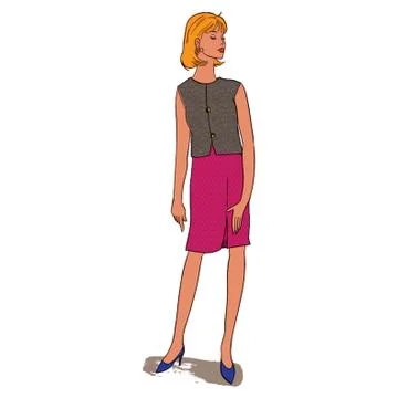 Fashion model posing Stock Illustration
