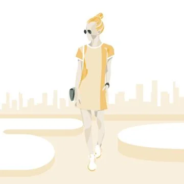 Fashion model posing Stock Illustration