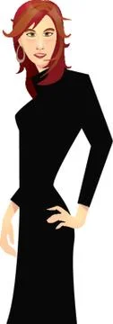 Fashion model posing Stock Illustration