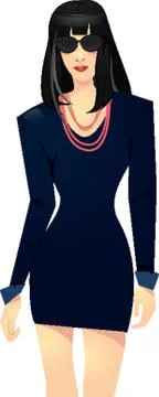 Fashion model posing Stock Illustration