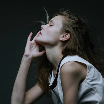Fashion model posing at studio. Stock Photos
