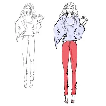 Fashion models Stock Illustration