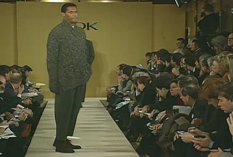 Fashion models walking on runway for Donna Karan Collection Stock Footage 54271853