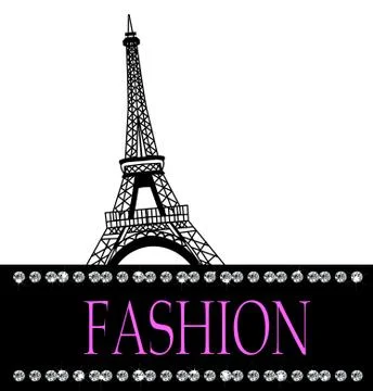 Fashion with Paris  in the background Stockillustratie
