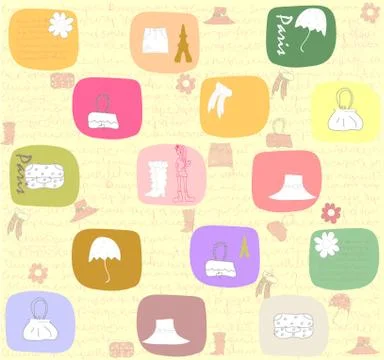 Fashion. paris. seamless pattern vector Illustrazione stock