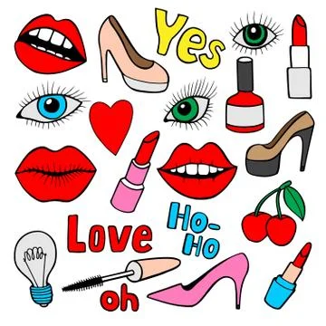 Fashion patch badges Stock Illustration