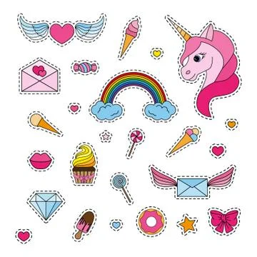 Fashion patch badges Stock Illustration