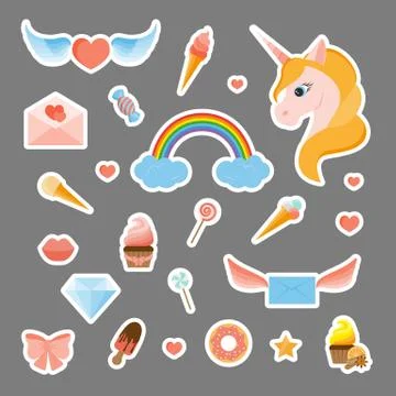 Fashion patch badges Stock Illustration