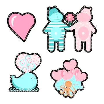 Fashion patch badges Stock Illustration