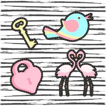 Fashion patch badges 库存插图