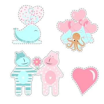 Fashion patch badges Stock Illustration