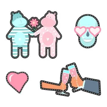 Fashion patch badges Stock Illustration