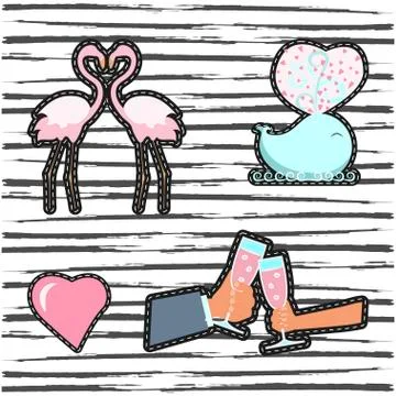 Fashion patch badges 스톡 일러스트