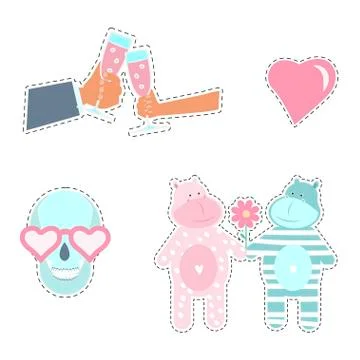 Fashion patch badges イラスト素材