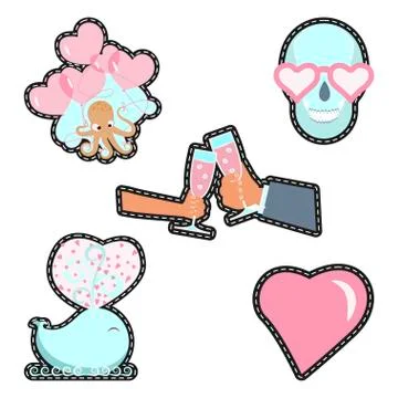 Fashion patch badges イラスト素材