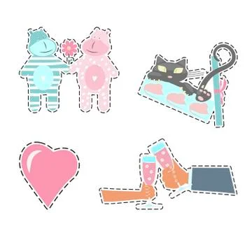 Fashion patch badges Stock Illustration