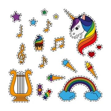 Fashion patch badges Stock Illustration