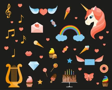 Fashion patch badges Stock Illustration