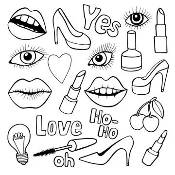Fashion patch badges Stock Illustration