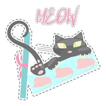 Fashion patch badges with Kitten Stock Illustration