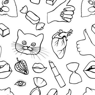 Fashion patch badges seamless pattern Illustrazione stock