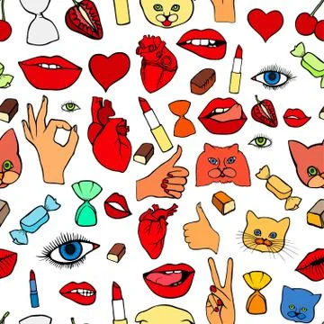 Fashion patch badges seamless pattern 스톡 일러스트