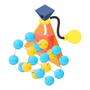 Fashion perfume icon isometric vector. Bottle of new perfume and molecule sym Stock-Illustration