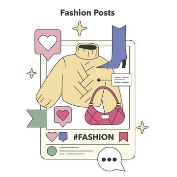 Fashion Posts concept. Flat vector illustration Illustrazione stock
