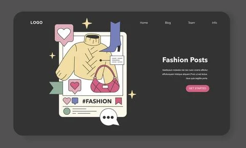 Fashion Posts concept. Flat vector illustration Illustrazione stock