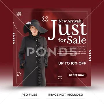 Fashion sale social media post template PSD Template
