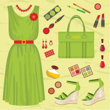 Fashion set Illustrazione stock