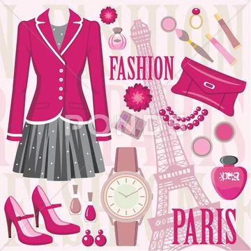 Fashion set Stock Illustration