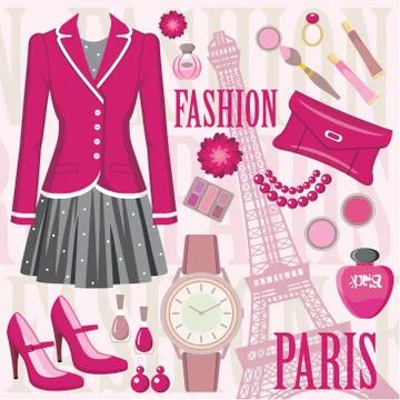 Fashion set Stock Illustration